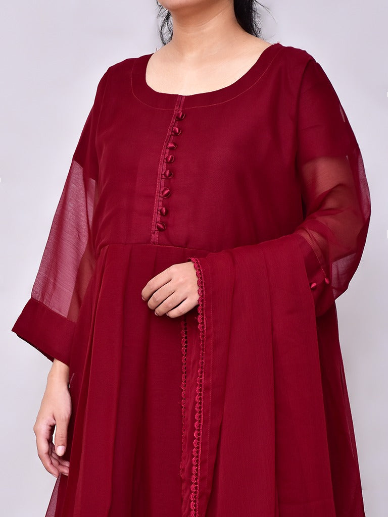 3 Pcs Beautiful Shafoon Maxi Suit for women and young girls