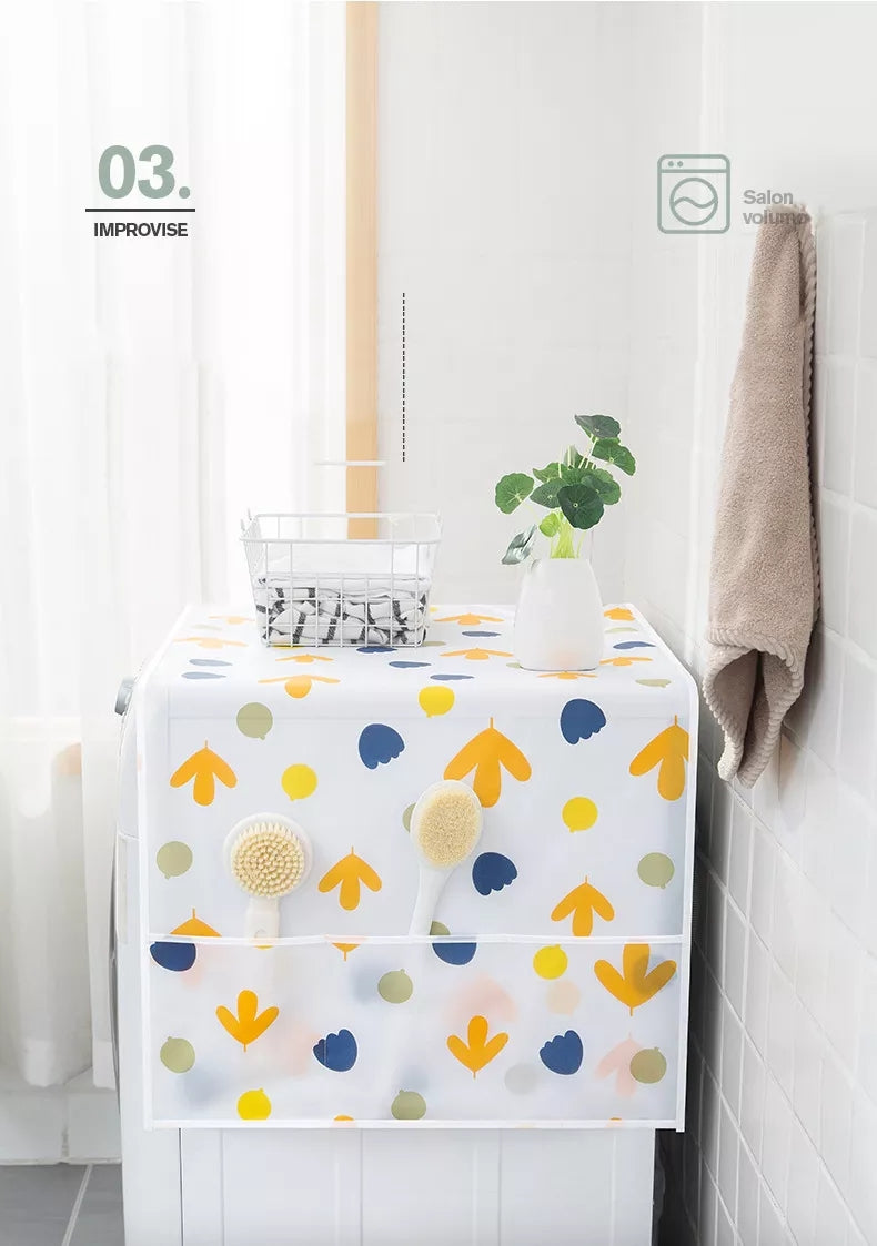 Oven Cover and Fridge Cover Kitchen Microwave cover Waterproof Oil Dust Double Pockets Microwave cover Oven Cover and fridge cover