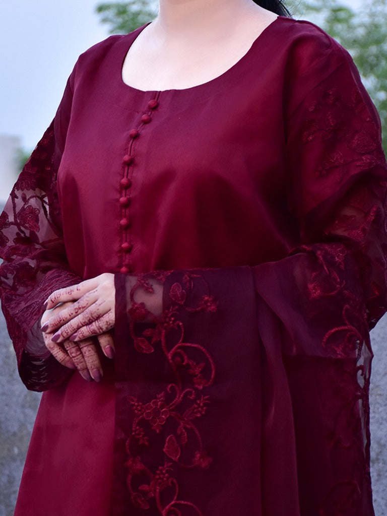 3 Pcs Beautiful Katan Silk Suit for women and young girls