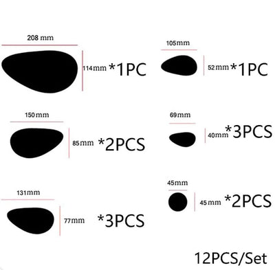 Pebbles Acrylic Mirror Stickers Wall Decorations (12pc)