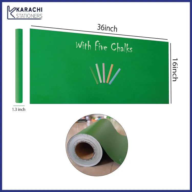 Greenboard Vinyl Sticker Chalkboard For Kids Greenboard Sticker For Wall Green Matte Adhesive Chalkboard Contact Paper Vinyl Wall Decal Poster Alternative With 5pcs Bonus Chalks Peel &amp; Stick