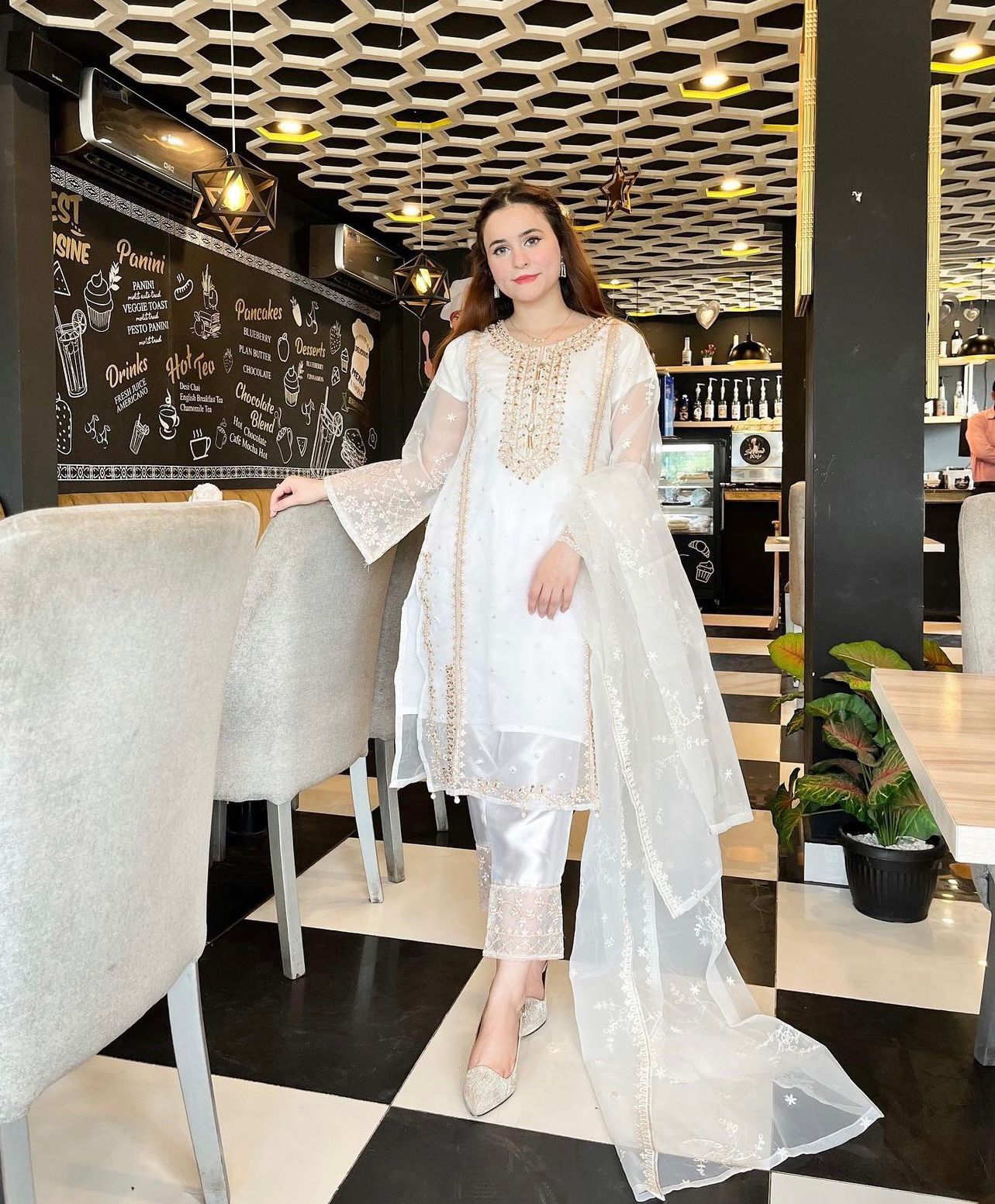 3pcs Tahzeeb Organza Kattan Silk Suit