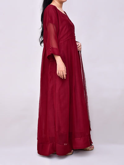 3 Pcs Beautiful Shafoon Maxi Suit for women and young girls