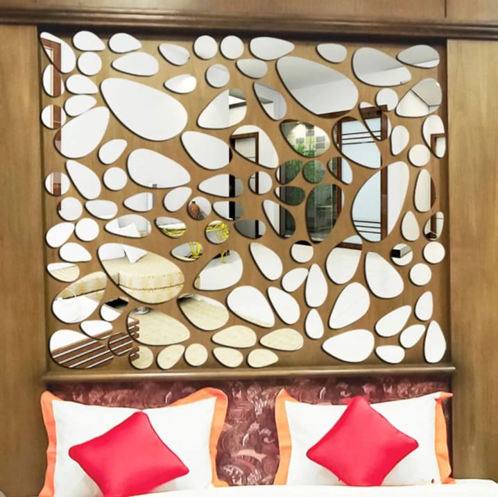 Pebbles Acrylic Mirror Stickers Wall Decorations (12pc)