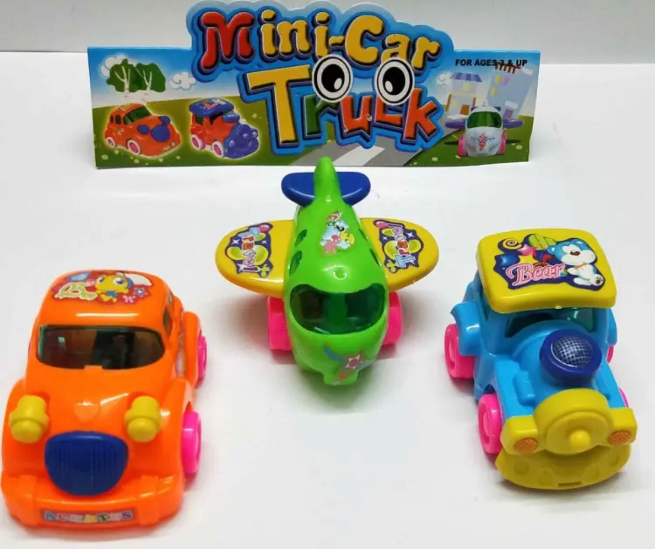3 Pieces Multicolor Small Car Set To
