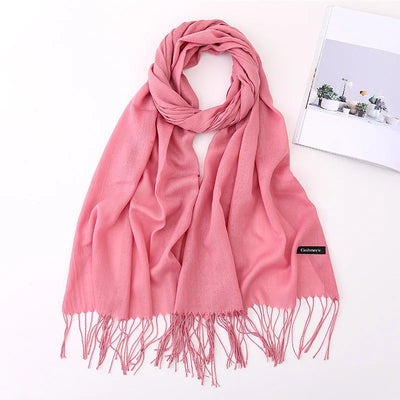 Fashionable winter scarf for women cashmere plain  scarf