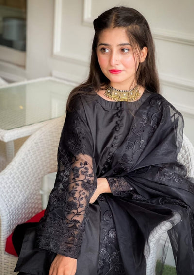 3 Pcs Beautiful Katan Silk Suit for women and young girls