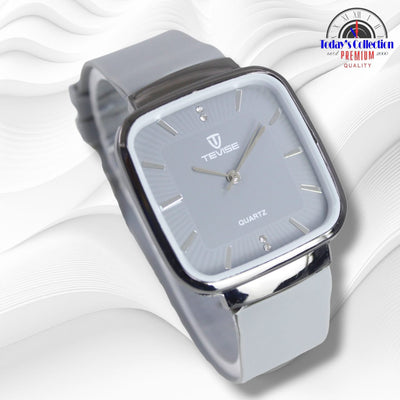 Tevise Rubber Strap Gents Watch With Normal Box (Grey)