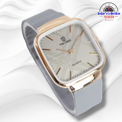 Tevise Rubber Strap Gents Watch With Normal Box (Grey)