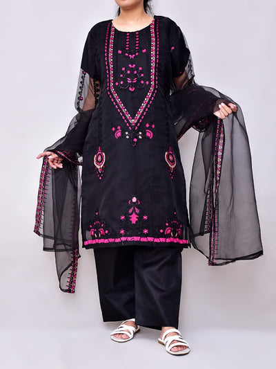 3 Pcs Beautiful Organza Multi Embroidery Suit for women and young girls