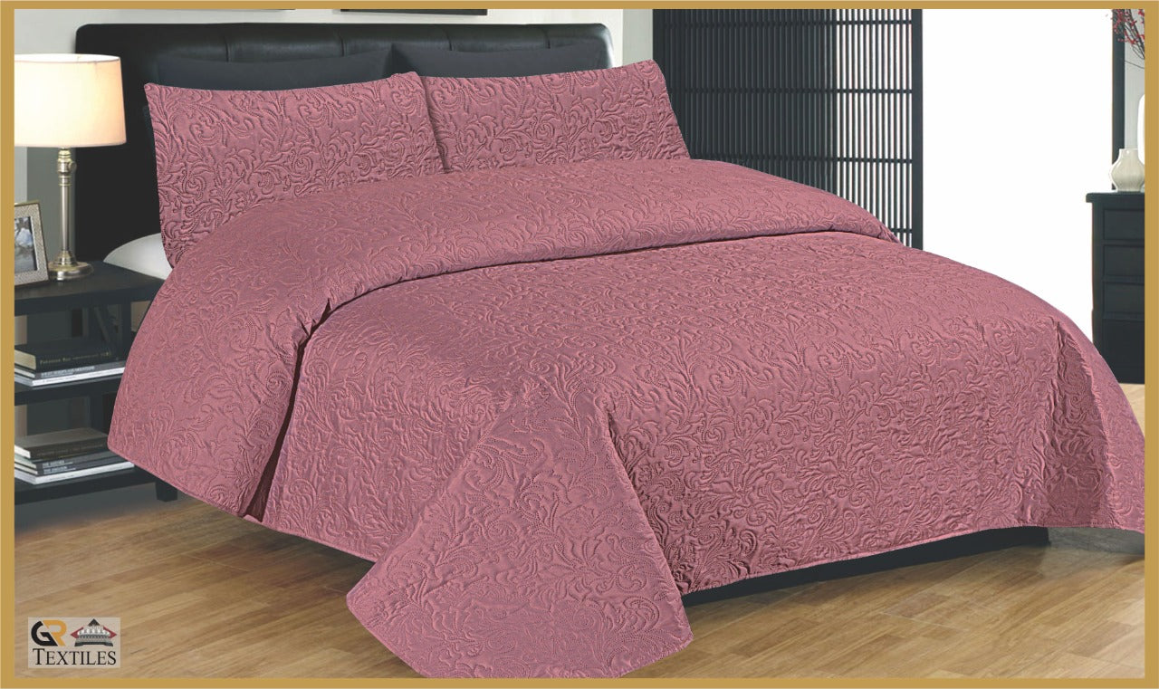 Luxury Cotton Bedspread Fully Quilted &amp; Ultra Sonic Embossed