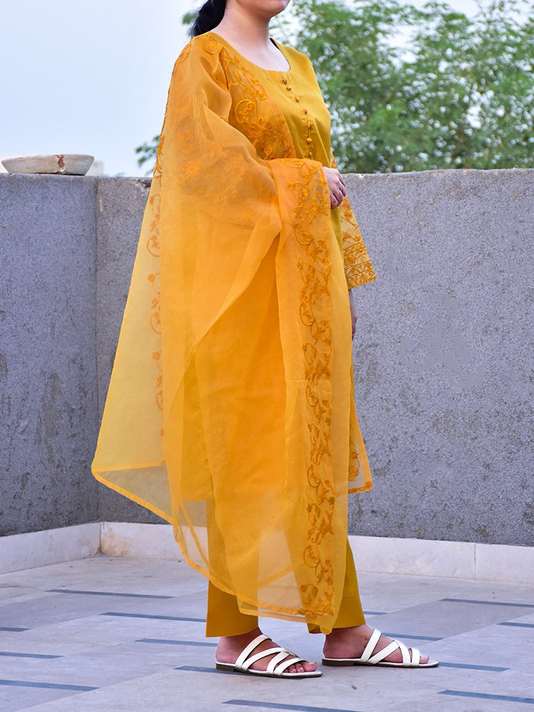 3 Pcs Beautiful Katan Silk Suit for women and young girls