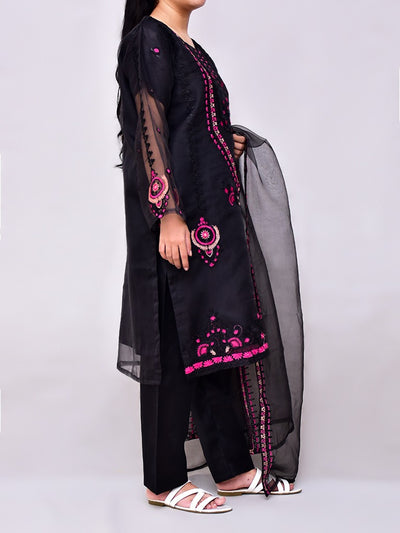 3 Pcs Beautiful Organza Multi Embroidery Suit for women and young girls