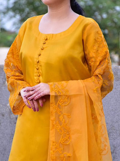 3 Pcs Beautiful Katan Silk Suit for women and young girls