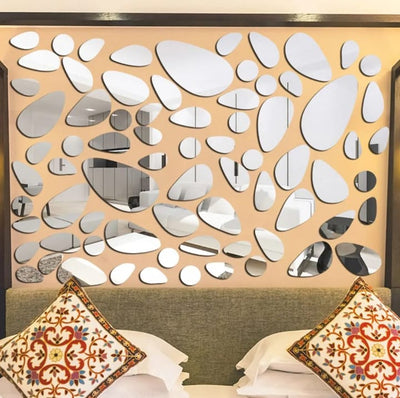 Pebbles Acrylic Mirror Stickers Wall Decorations (12pc)