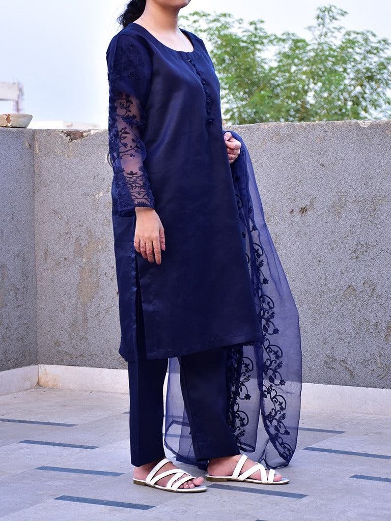 3 Pcs Beautiful Katan Silk Suit for women and young girls