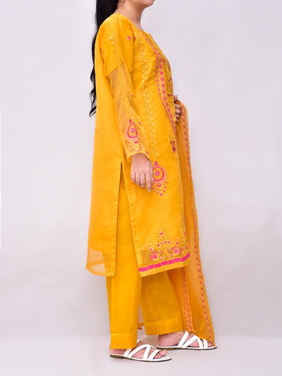 3 Pcs Beautiful Organza Multi Embroidery Suit for women and young girls