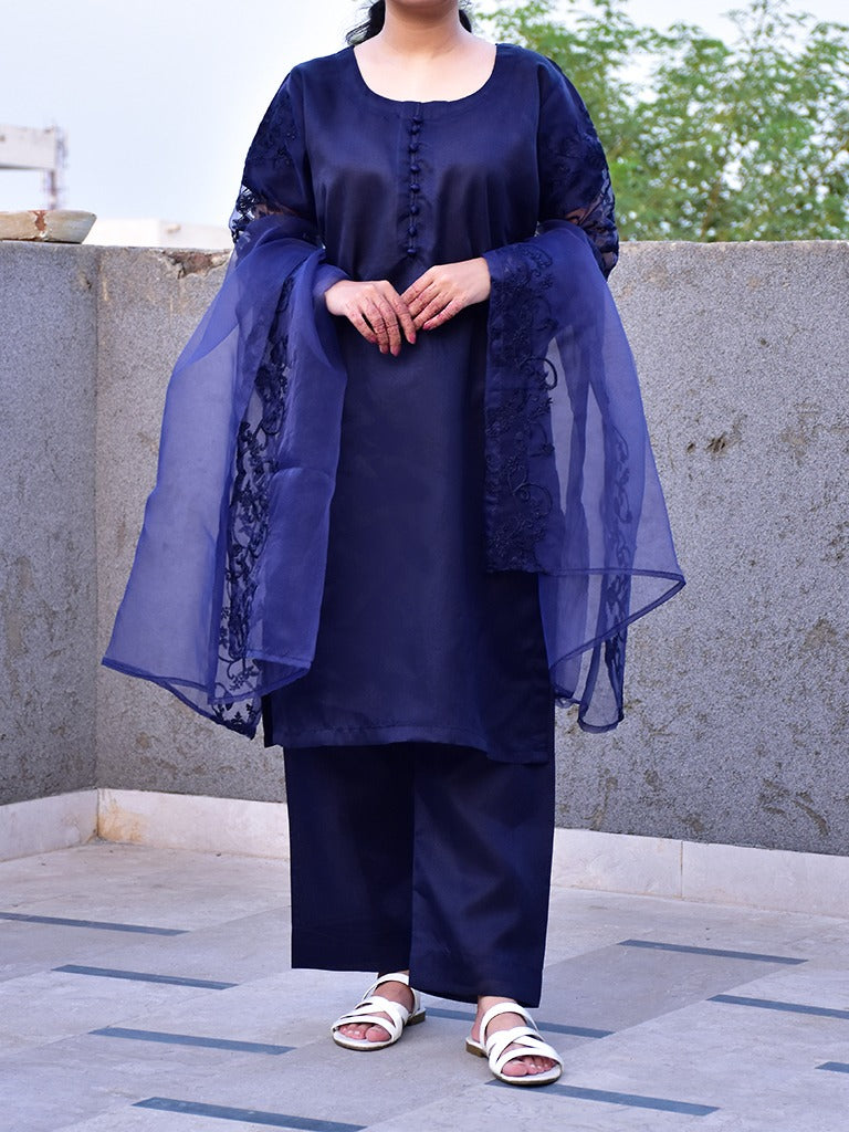 3 Pcs Beautiful Katan Silk Suit for women and young girls