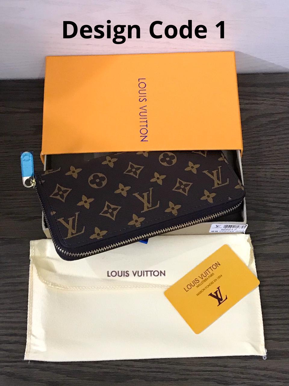 ( LV ) High Quality Zipper Wallet With Dust Cover,Brand Card &amp; Brand Box Same as Picture