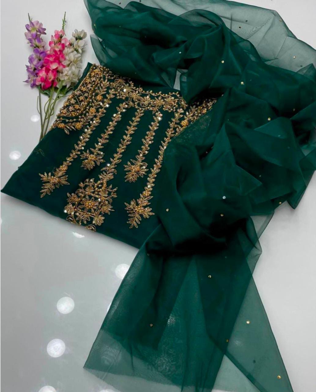 2 Pcs Organza Women's Suit