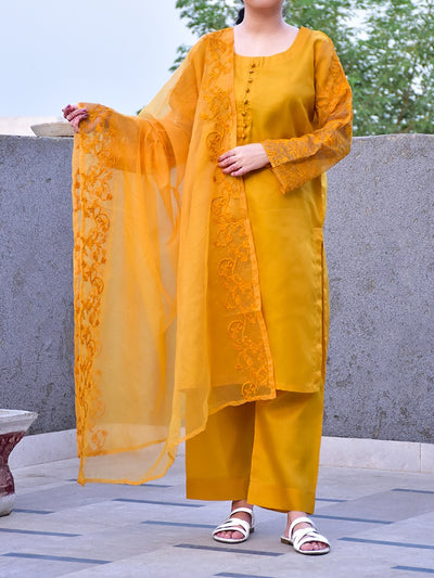 3 Pcs Beautiful Katan Silk Suit for women and young girls