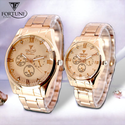 Fortune Time Chronograph Round Dial Pair Watch