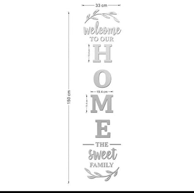 Welcome To Our Home The Sweet Family Mirror Quotes Wall Sticker Home Decor Living Room Acrylic Mirror Family Quotes Saying Decal (Size 150*33cm)