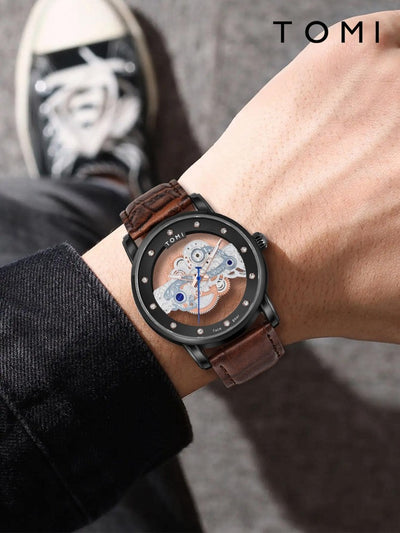 TOMI Face Gear Dual Strap Luxury Business Watch