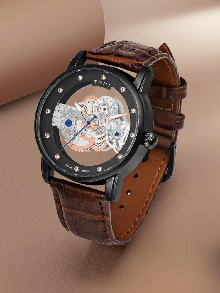 TOMI Face Gear Dual Strap Luxury Business Watch