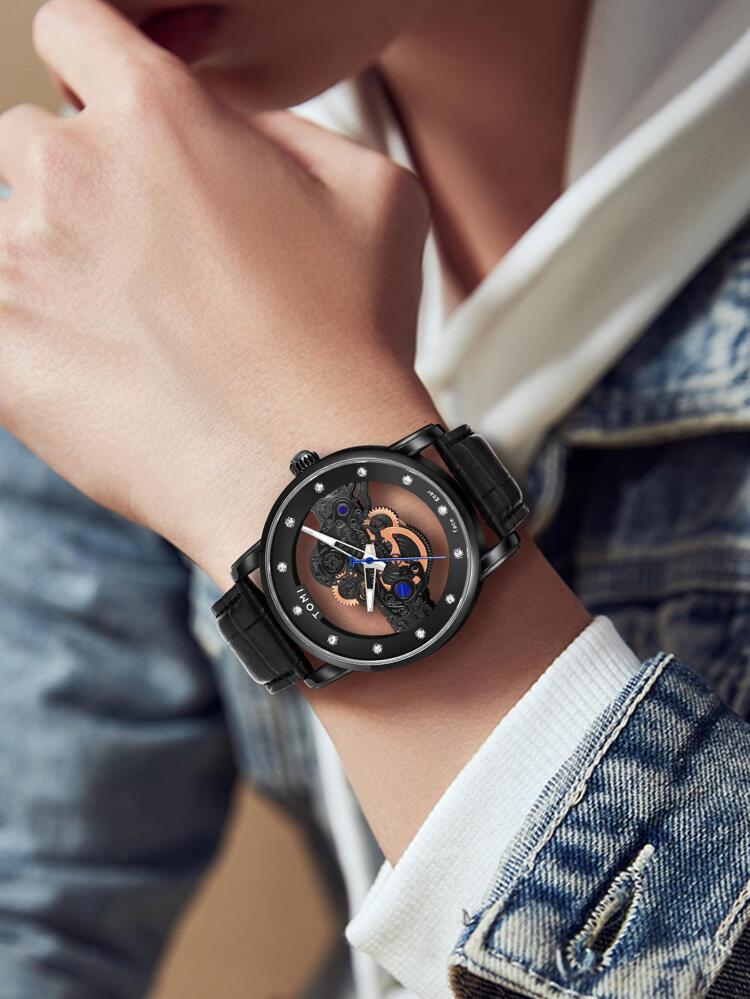 TOMI Face Gear Dual Strap Luxury Business Watch