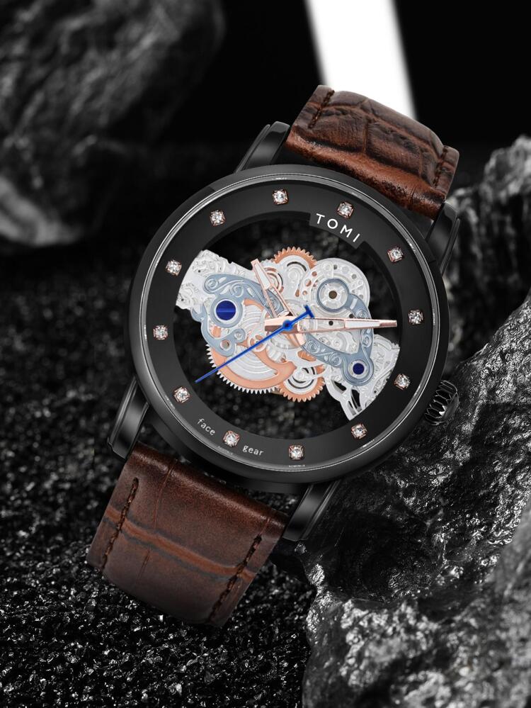 TOMI Face Gear Dual Strap Luxury Business Watch