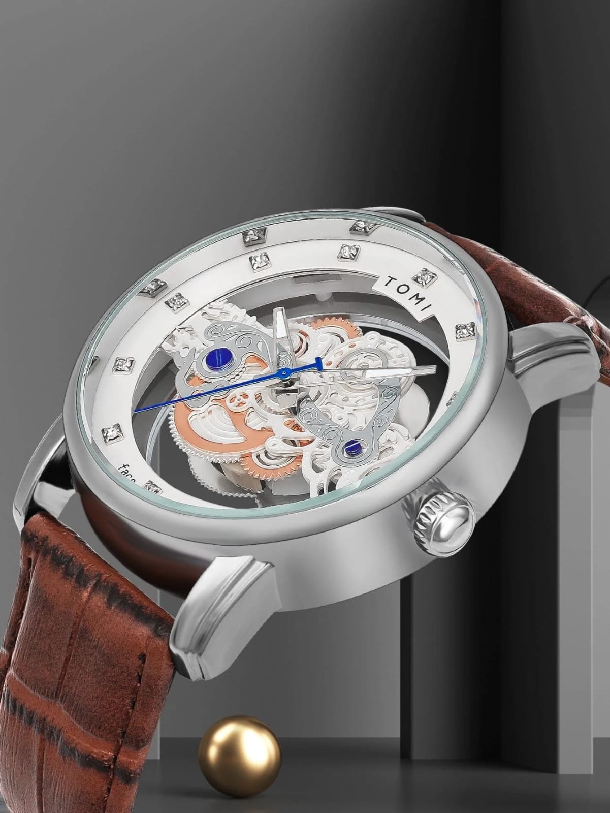 TOMI Face Gear Dual Strap Luxury Business Watch