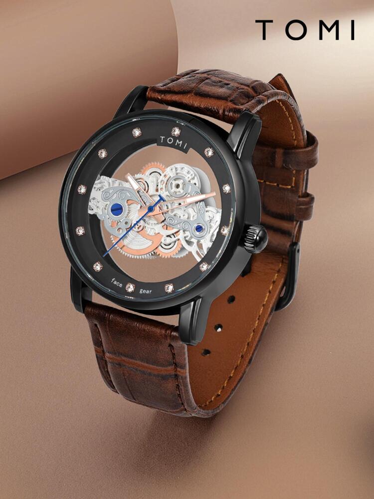 TOMI Face Gear Dual Strap Luxury Business Watch