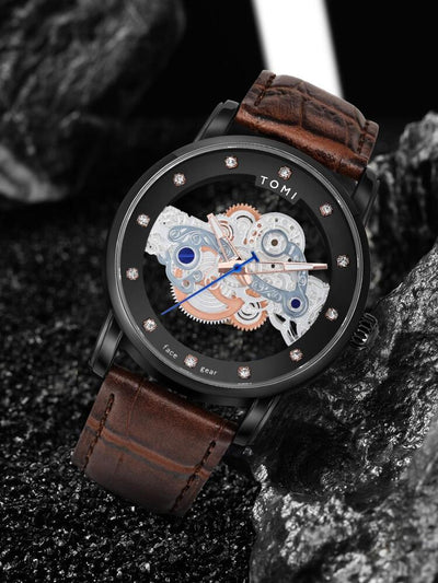 TOMI Face Gear Dual Strap Luxury Business Watch