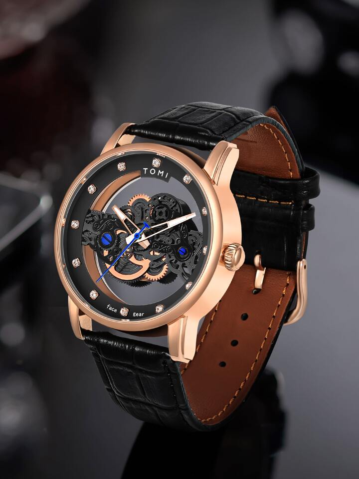 TOMI Face Gear Dual Strap Luxury Business Watch