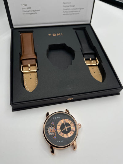 TOMI Face Gear Dual Strap Luxury Business Watch (TOMI-104)