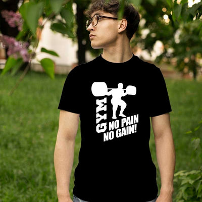 Gym No Pain No Gain Printed Tshirt For Mens