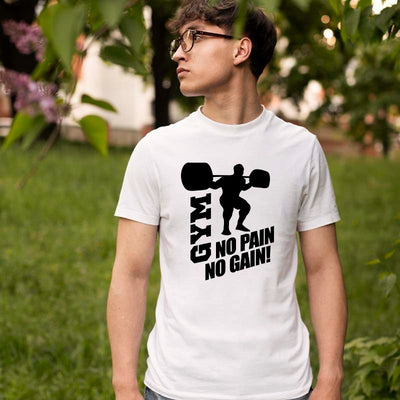 Gym No Pain No Gain Printed Tshirt For Mens