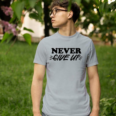 Never Give Up Printed Tshirt For Mens