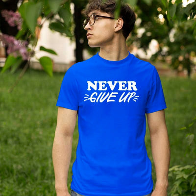 Never Give Up Printed Tshirt For Mens