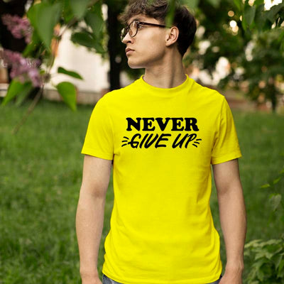 Never Give Up Printed Tshirt For Mens