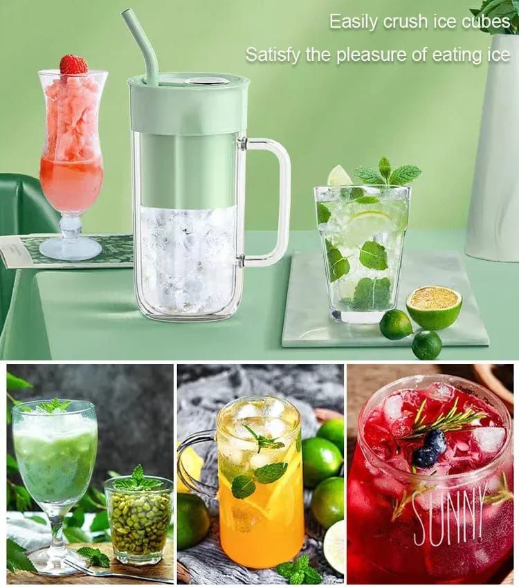 Juicer Portable Outdoor Juicing Cup Home Mini Cordless Crushed Ice Machine USB Charging Fruit Vegetable Blender