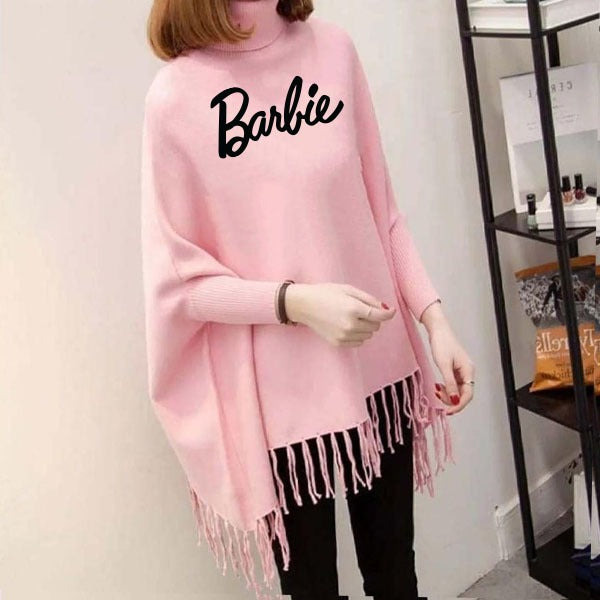 Pink Printed Women Poncho (free size)