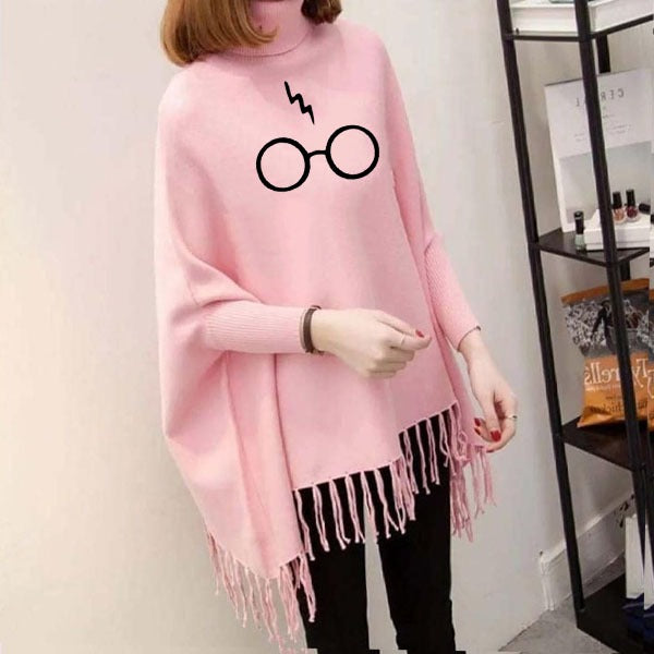 Pink Printed Women Poncho (free size)