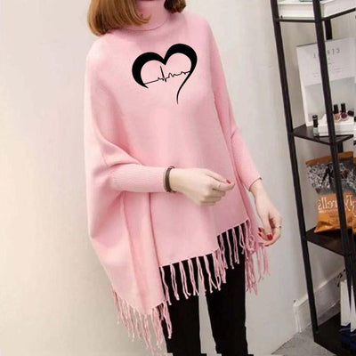 Pink Printed Women Poncho (free size)