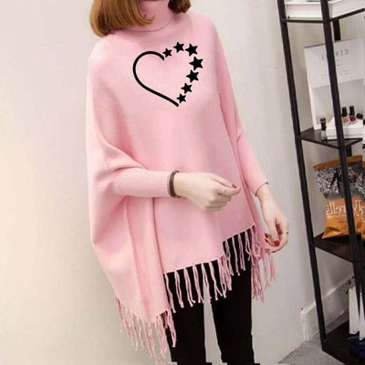 Pink Printed Women Poncho (free size)
