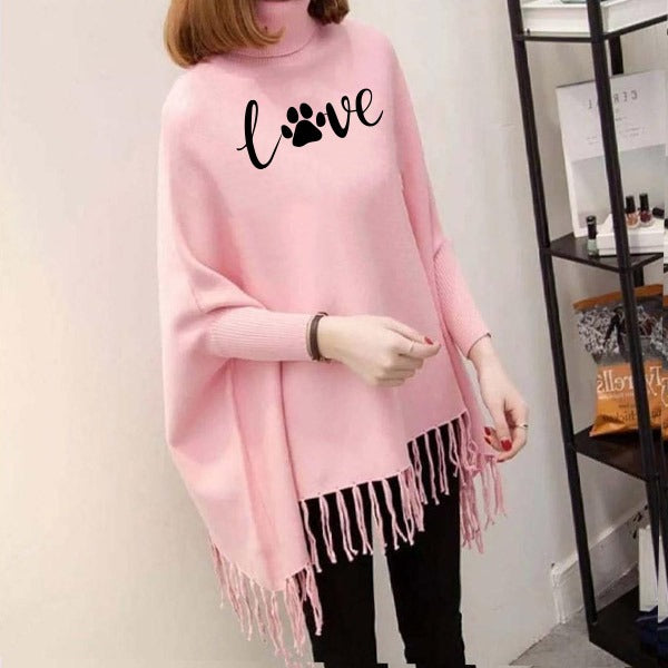 Pink Printed Women Poncho (free size)