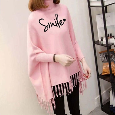 Pink Printed Women Poncho (free size)