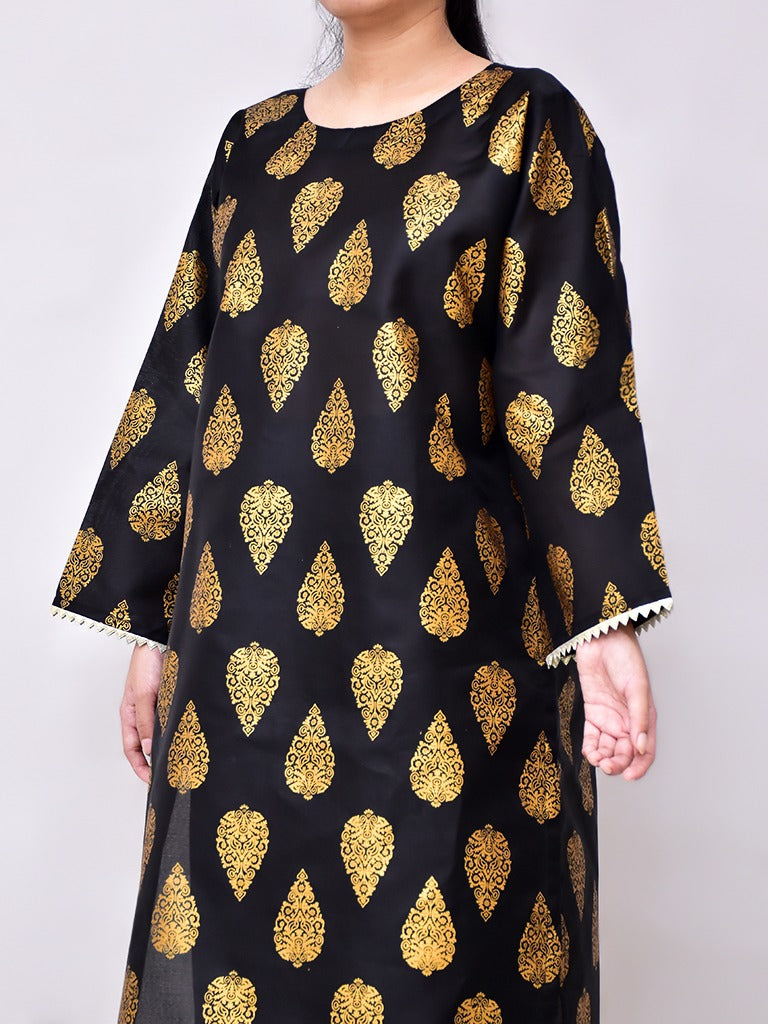 2 Pcs Women Block Print Suit
