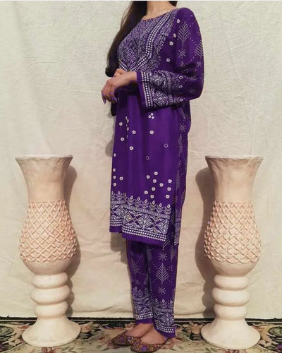 Lilen Block Print 2 Piece Suit